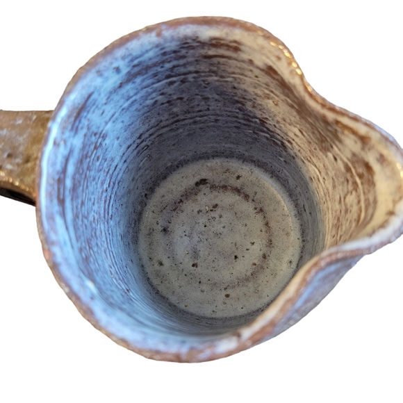 Wilson Handmade Ceramic Pottery Brown Pitcher Milk Cream Brown Glazed 4" Tall - Picture 2 of 4
